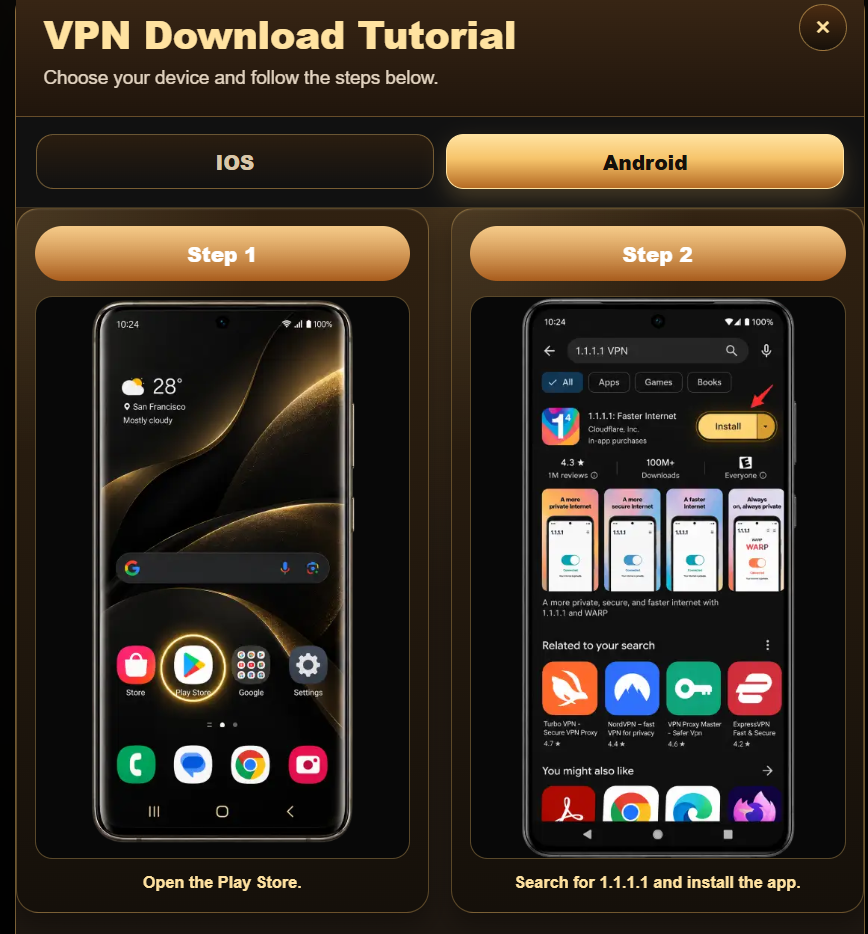 Android step 1: Open Google Play.