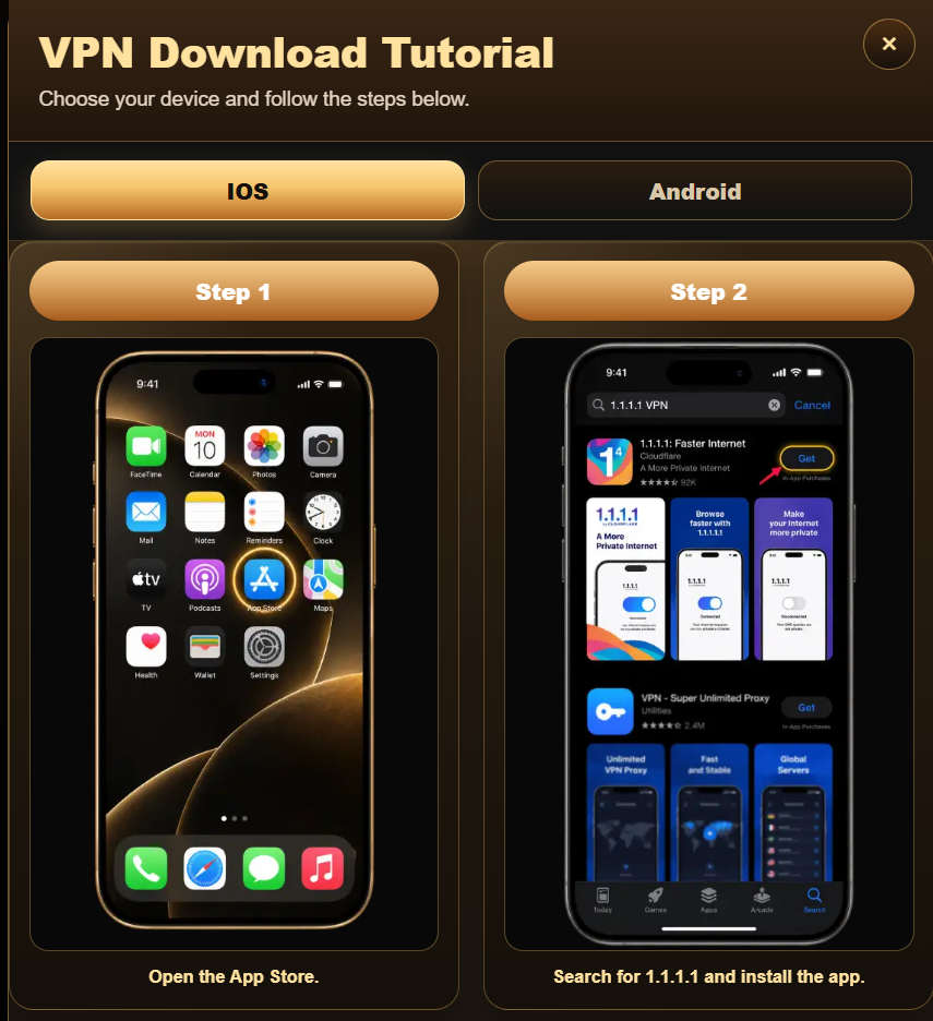 iOS step 1: Open the App Store.